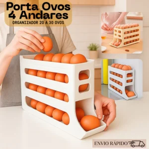 Porta Ovos 4 Andares Rolante em Plástico para Geladeira
