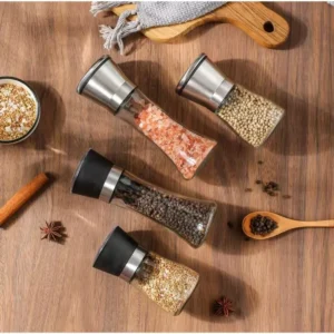 Moedor de Sal e Pimenta em Vidro Premium com Regulagem